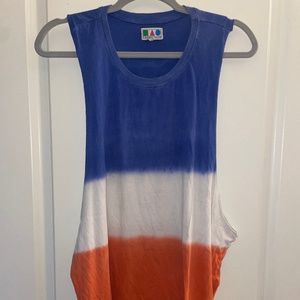 Tropicalia Vintage Tie Dye Cut Out Tank Top